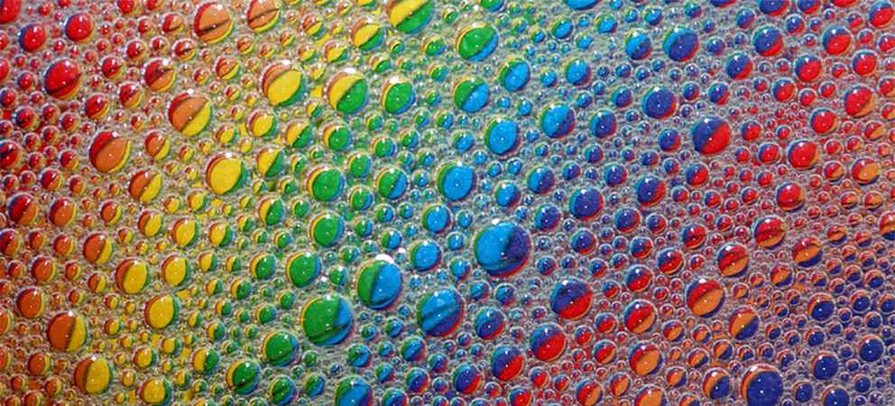 tiny bubbles in rainbow colors